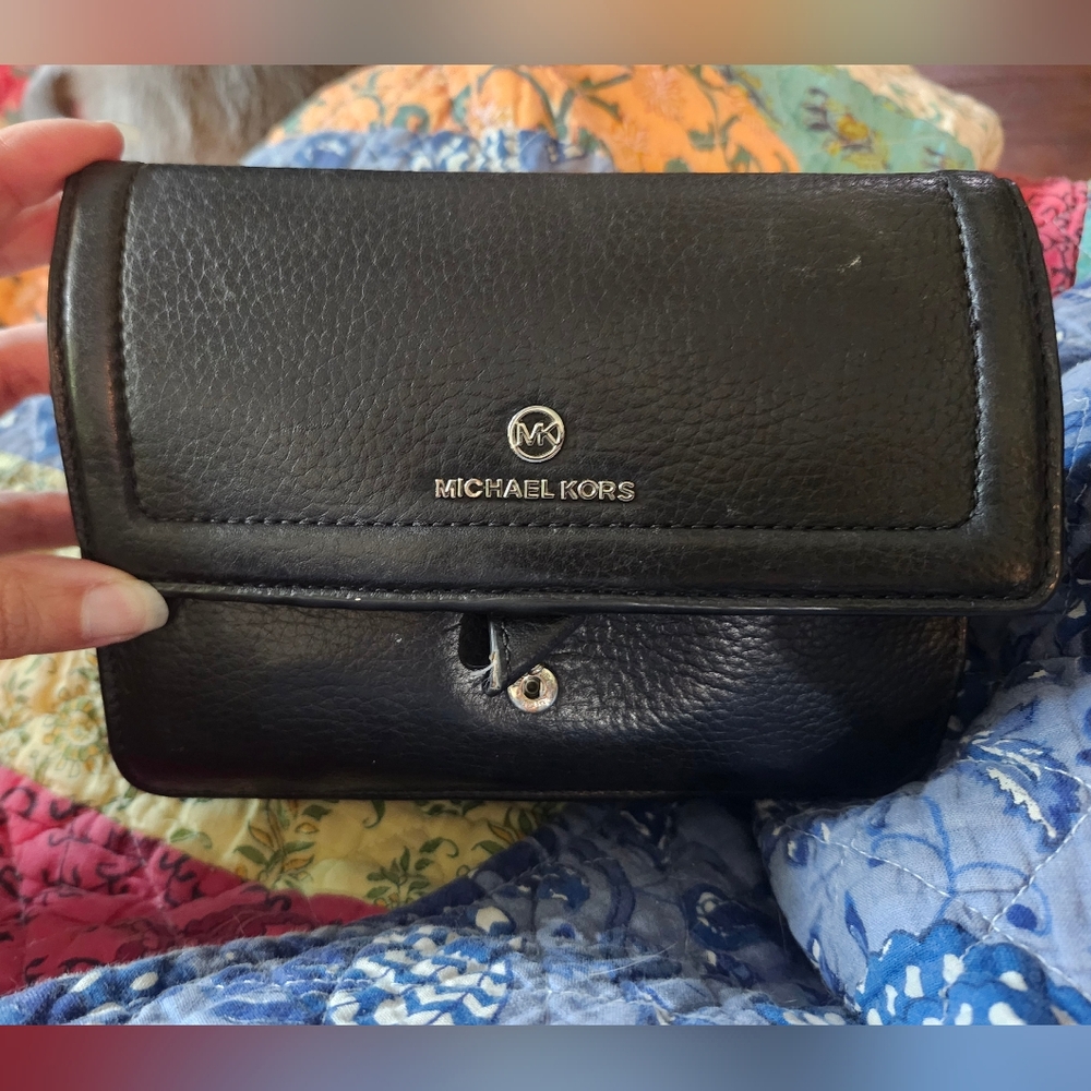 Michael Kors Black Leather Clutch